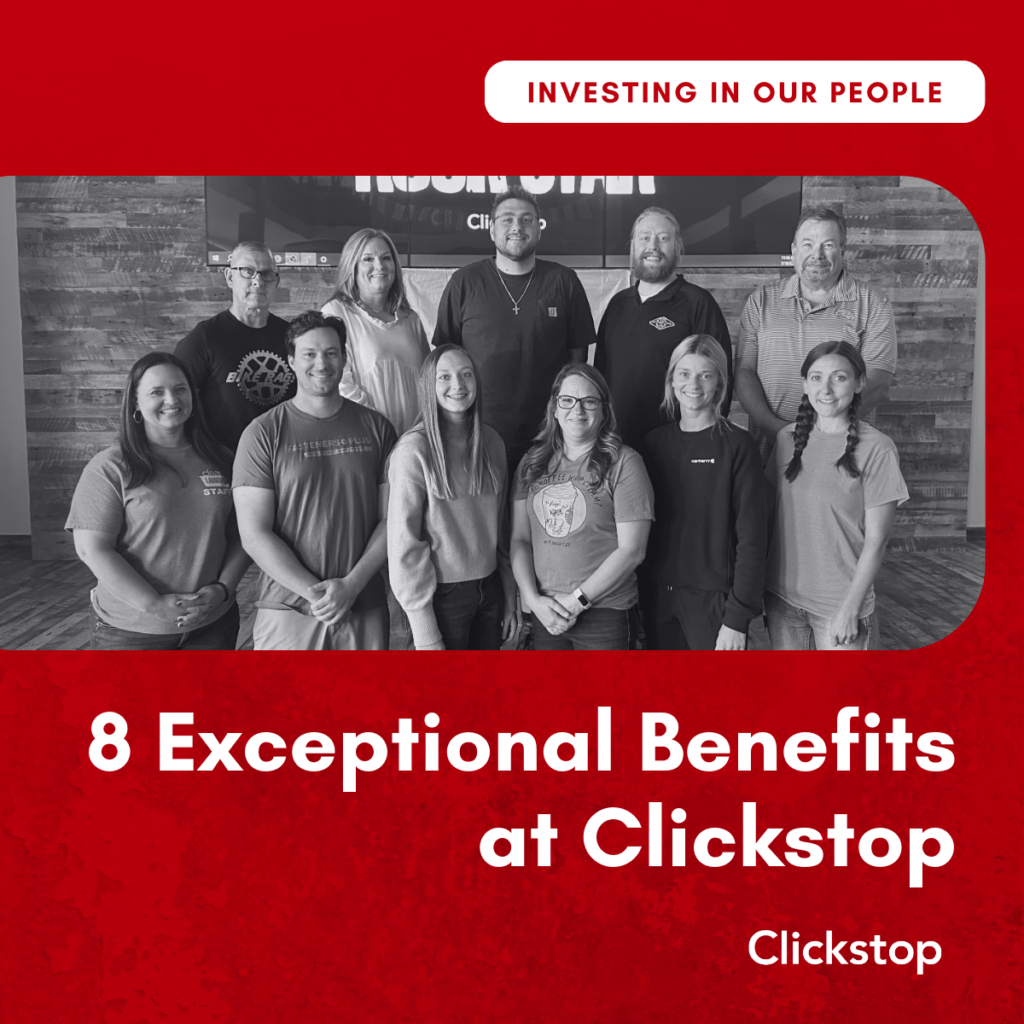 Investing in Our People - 8 Exceptional Benefits at Clickstop (Clickstop Logo)