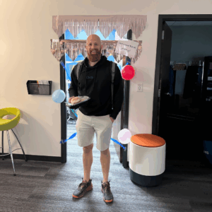 Jeremy Meyer when he returned from his 4-week sabbatical.