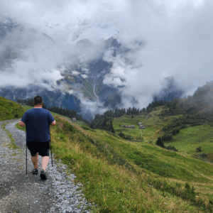Bill hiking in Switzerland