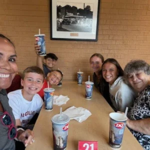Leilani and her family enjoying some ice cream this summer