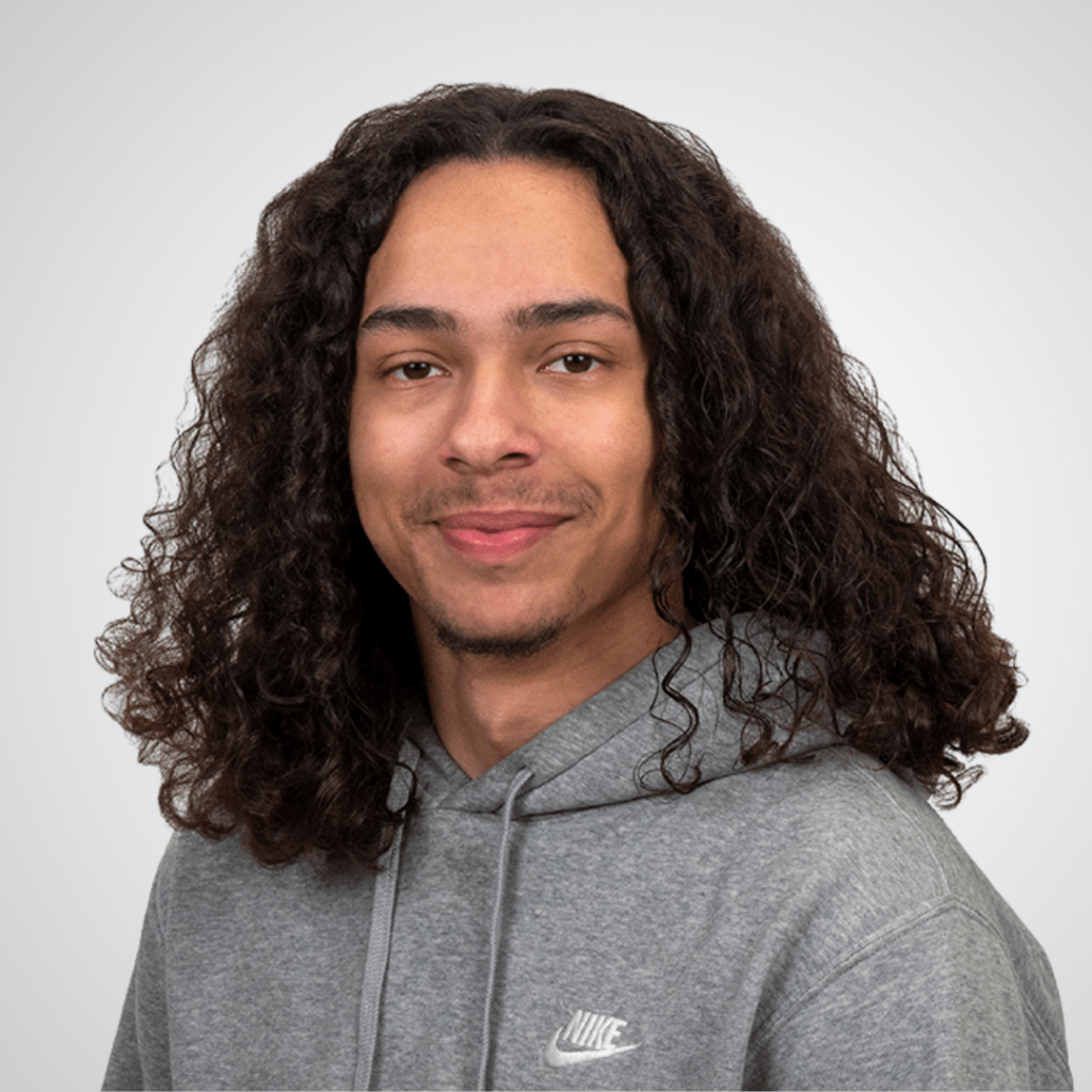 Photo of Tre Scott, 2nd Shift Team Lead on Clickstop's Manufacturing Team. He recently completed Kirkwood's Leadership in Manufacturing program