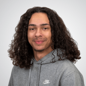 Photo of Tre Scott, 2nd Shift Team Lead on Clickstop's Manufacturing Team. He recently completed Kirkwood's Leadership in Manufacturing program